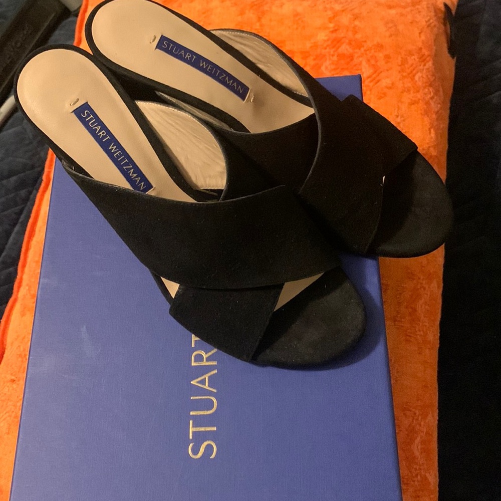 Stuart Weizman Black Heals Worn Once In Box - image 1